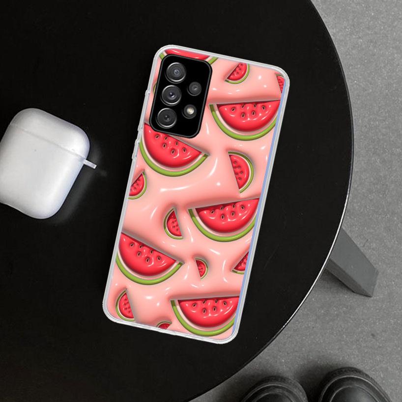 Watermelon Summer Fruit Phone Case Cover for Samsung Galaxy A12 A22 A32 A52 A72 A02S A51 A50S A31 A20S A10S Note 20 Ultra 10 Plu