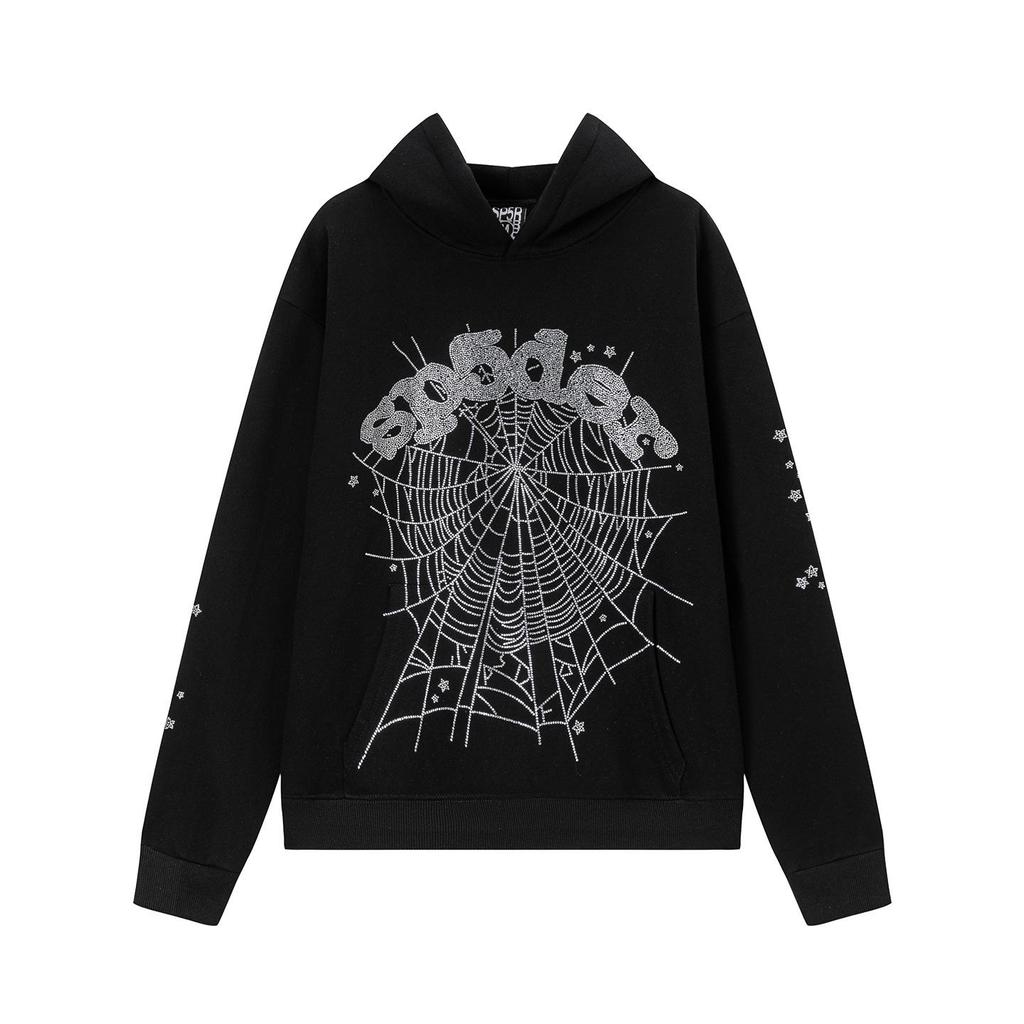 SP5der Spider Web Plus Velvet Hoodie & Sweatpants Set - Unisex Trendy Streetwear