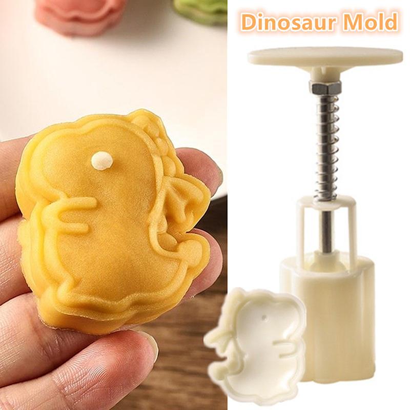 Cartoon Dinosaur Mooncake Mold Creative Patisserie Stamps Mold Hand Press Animal Bean Paste Cake Mold Pastry Diy Bake Tools