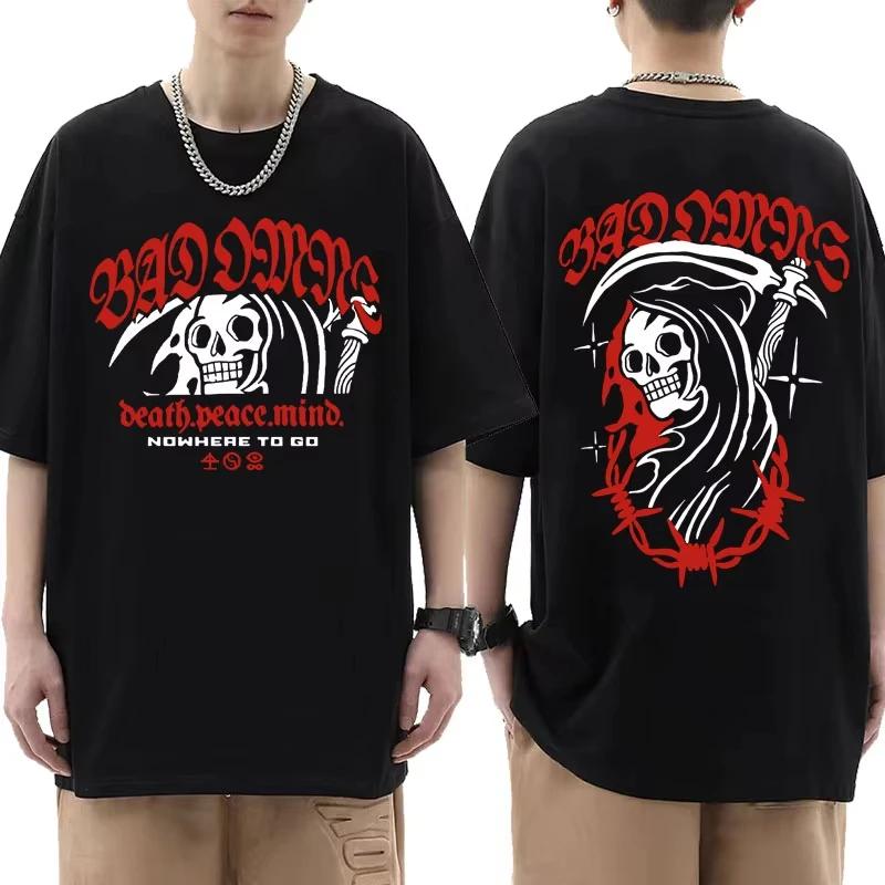 Summer T-shirt: Bad Omen Band Tour American Music Death Peace Soul Bone Graphic Short-sleeved casual style rock T-shirt Gothic