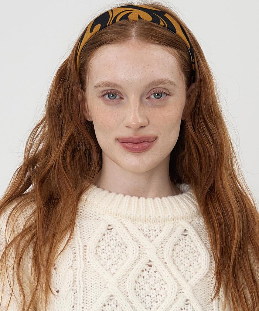 The-Abon Vintage Pattern Hairband Beige