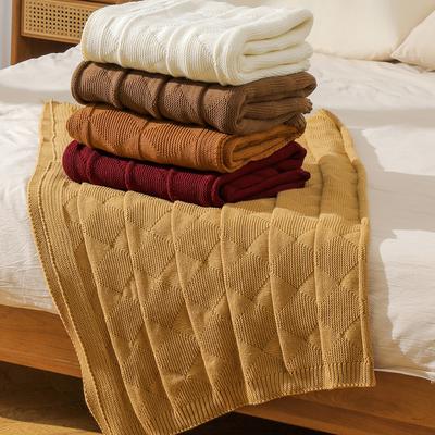 Manta de malha para sofá, sofá-cama, outono, leve, macia, aconchegante, decorativa