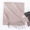 Sciarpa da Donna in Finto Cashmere Tinta Unita con Frange Morbida Calda Stola Avvolgente per Autunno Inverno Outfit Quotidiano Casual