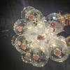 10 Sets Pink Rose Flower Glowing Bubble Balls Rose Bouquet Balloons and Sticks Suitable for Weddings Birthday Parties Prop Decor
