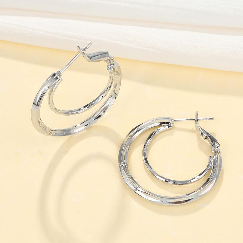 Huazi Style Zircon Stud Earrings for Women - Gold-Plated, Non-Fading Luxury Jewelry