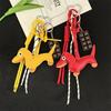 Dachshund Keychain Leather Strap Design Ins Car Keyring Bag Pendant Femme Handbag Ornament