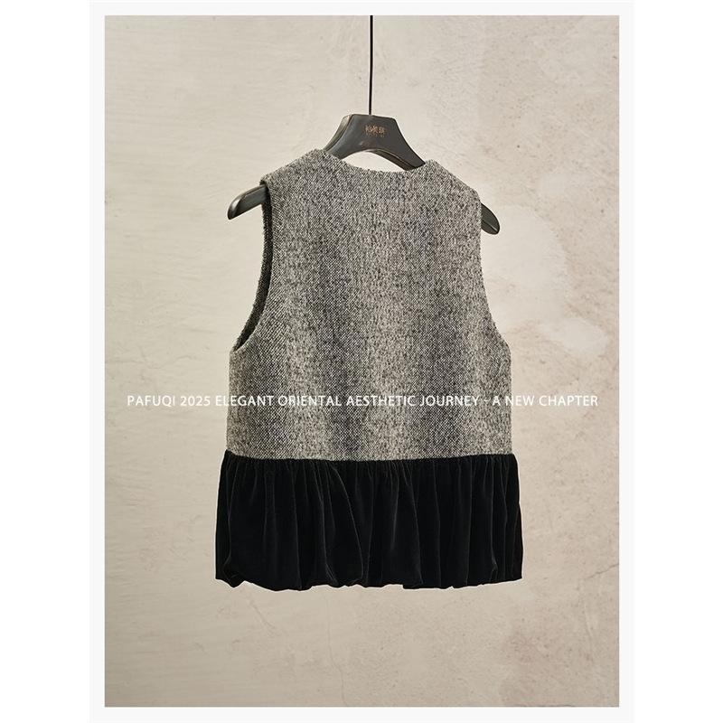 Temperament Versatile Top Light Women's Clothing 2025 New Vest Women's Color Matching Single-breasted Thin