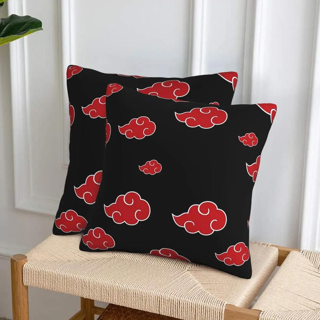 Black And Red Cloud 2 Pcs Square Pillowcase Pillow Cover Cushion Zip Decorative Comfort Throw Pillow For Home Car