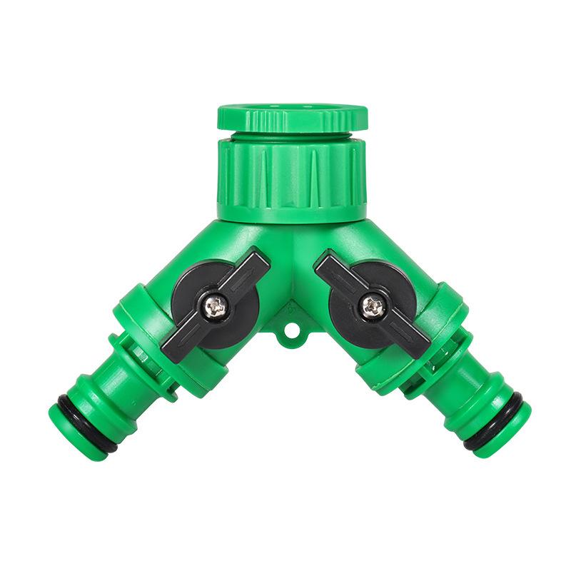 Quick Water Hose Splitter: Universal Two-Nipple Adapter for Garden and Greenhouse Irrigation
