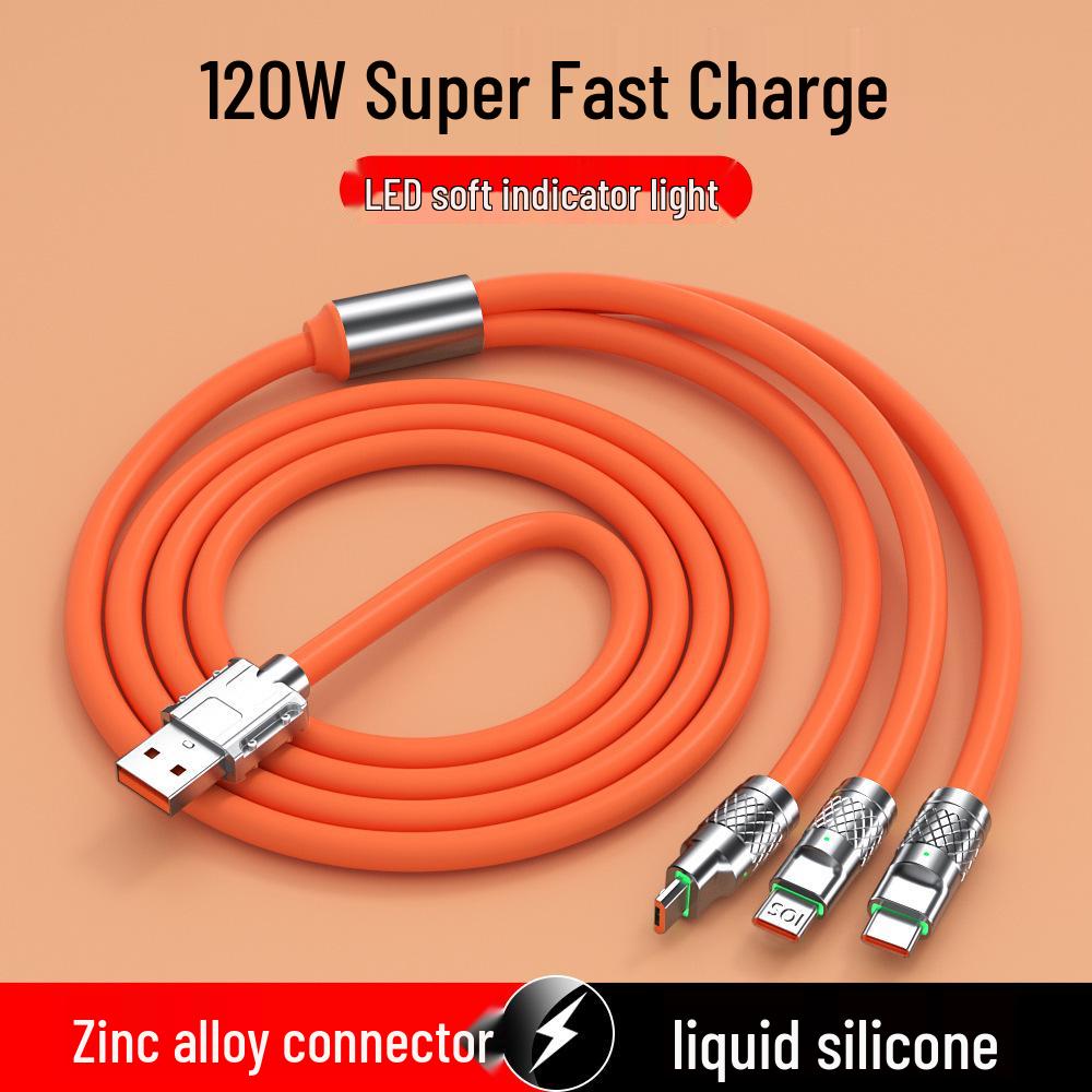 120W JIKE 3-in-1 Fast Charging Cable for Huawei, Android, & Apple Devices