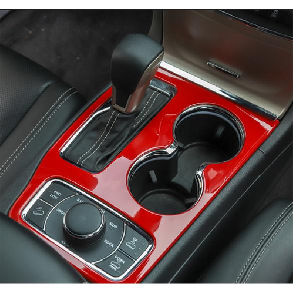 For Jeep Grand Cherokee 16- Red plastic Car Interior Gear Panel Cover Trim