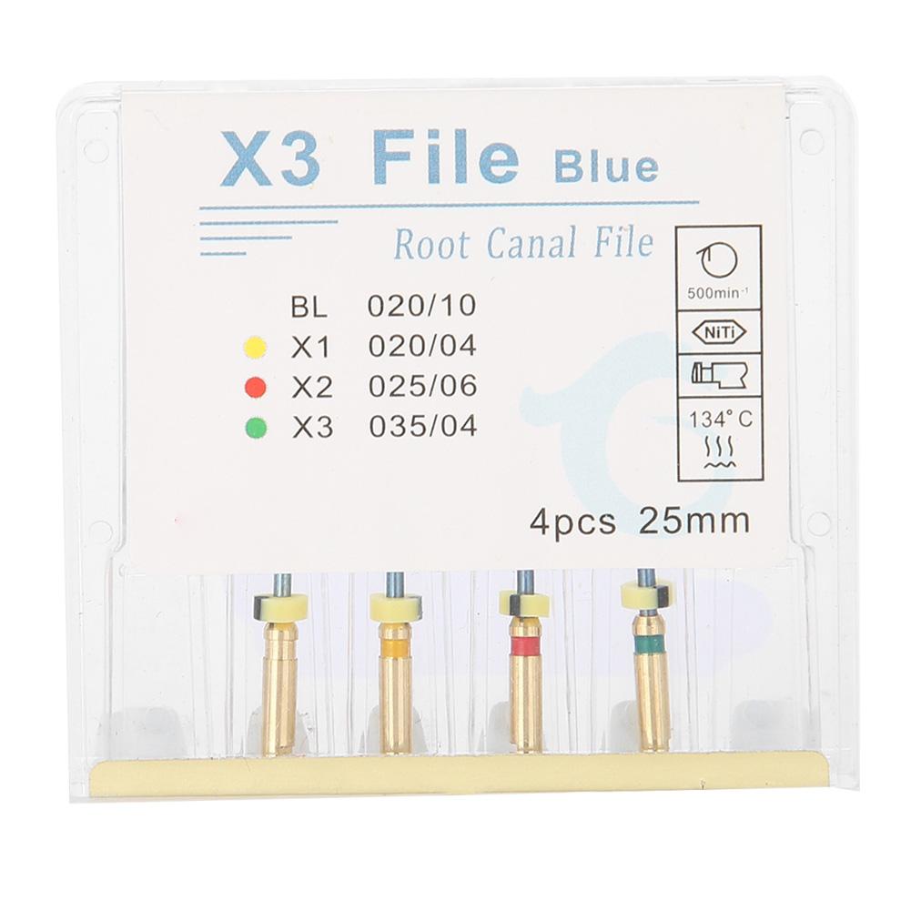

4 шт. Профессиональный файл Niti X3 для корневых каналов зубов, эндодонтические иглы, стоматологический инструмент
