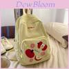 Fruit Pattern Nylon Backpack For Girls With Apple Print And Zipper Design