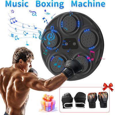 Music Boxing Machine Boxing Training Punching Equipment with Lights Wall Mounted Target Sandbag Machine for Kids Adults Workout