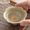 2pc/set Retro Yaozhou Kiln Celadont Teacup Tea Dust Green Kuikou Cup Tasting Tea Cone Bowl Personal Master Cup Kung Fu Set 35ml