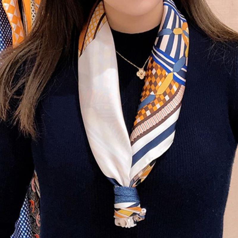 Spring Temperament Saddle Pad 90 Twill Silk Square Scarf Women'S Mulberry Silk Scarf Silk Scarf Small Shawl