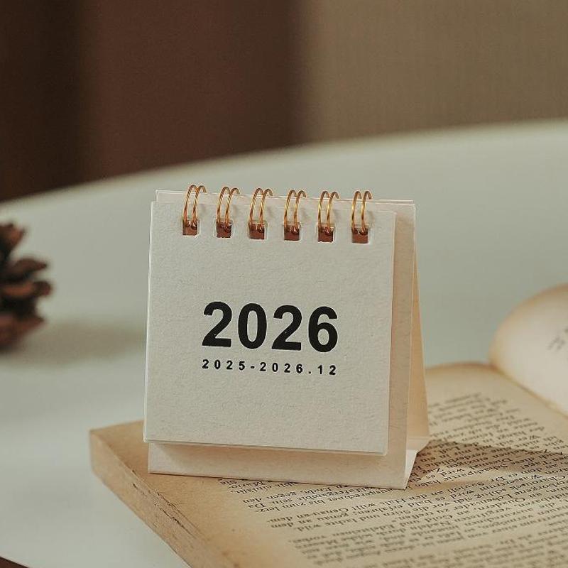 2026 Mini Simple Desk Calendar Creative Coil Calendar Planner Portable Desktop Decoration Office Stationery Small Desk Calendar