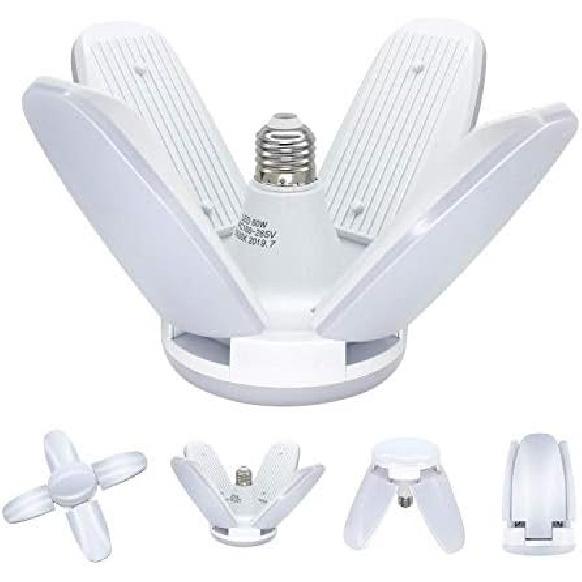 LED Garage Lights, 60W Led Garage Ceiling Light 6000LM Daylight,Deformable Light Bulbs 60 Watt Work Light,E26/E27 Shop Lights for Garage Barn