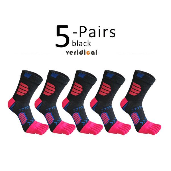 1/5 Paare Sport Zehensocken Kompressions Baumwolle Schweißabsorbierend Deodorierend Fahrrad Marathon Fitness Outdoor Basketball 5-Finger-Socken
