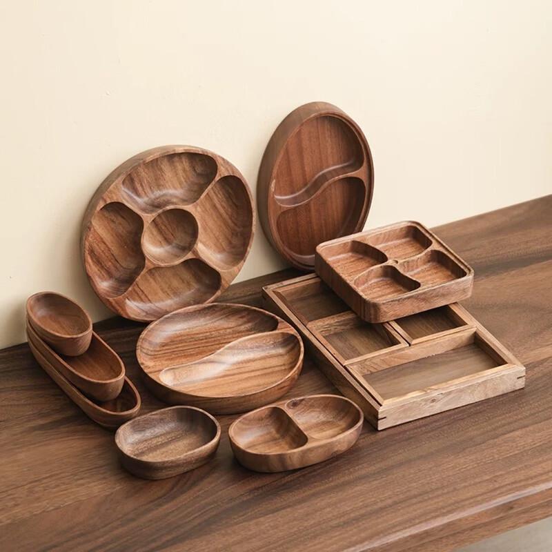 OLOEY Wooden Fruit & Snack Serving Tray