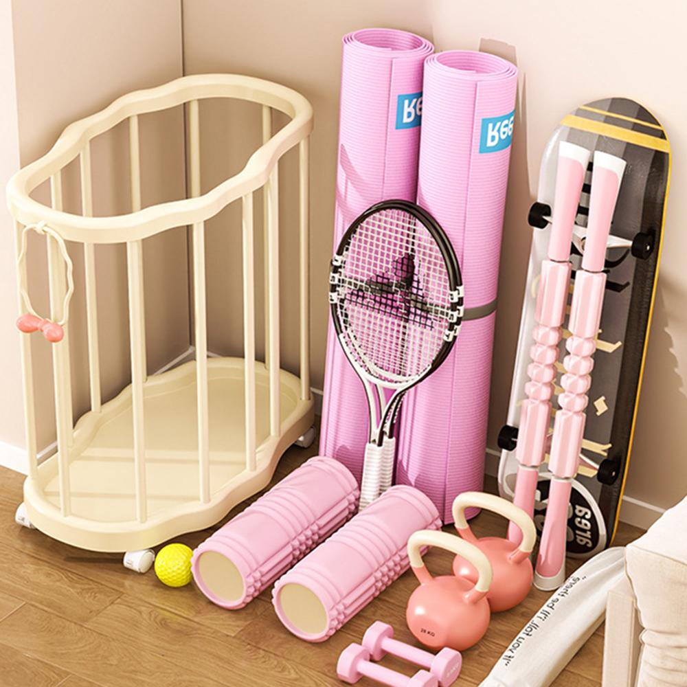 Plastic High Aesthetic Value, Light Luxury, Movable Dirty Clothes Basket, Home Yoga Mat Storage Basket, Bathroom Clothes Shelf