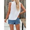 Elegant Spring Summer Solid Color Sleeveless Top Women Pulovers Blouses