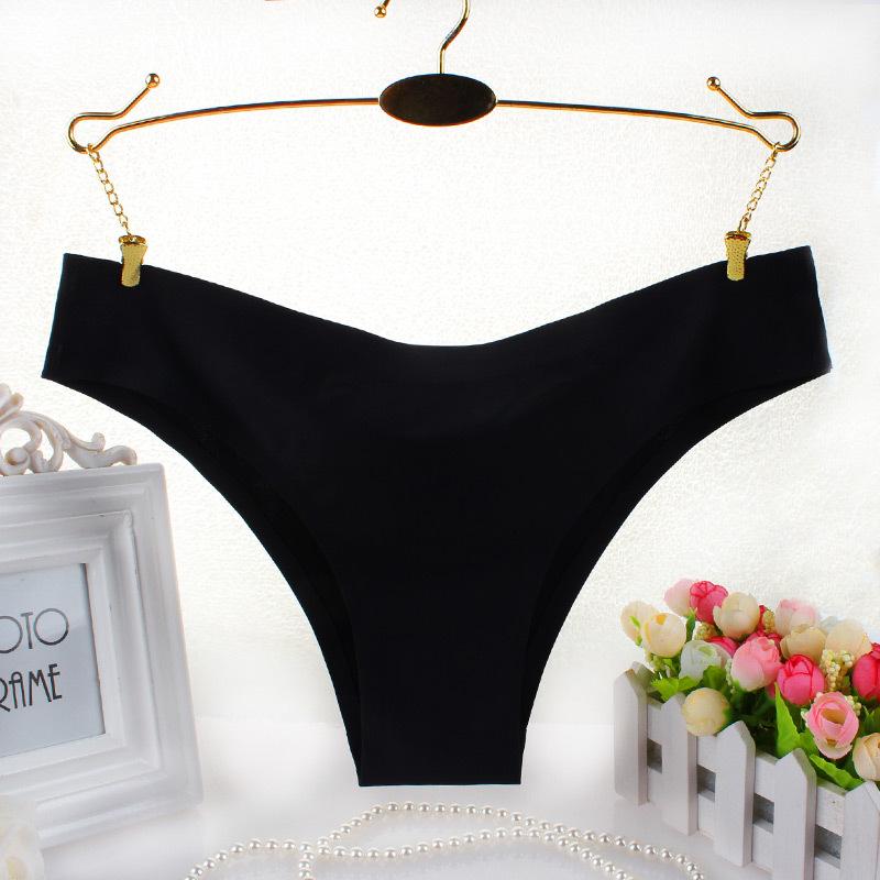 Low-Rise Seamless Ice Silk One-Piece Panties with Pure Cotton Crotch - Women's Triangle Style