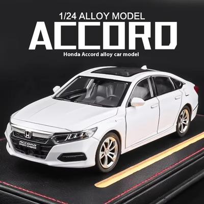 2024 Nové 1:24 liatych modelov autíčka Honda Accord Alloy Zvuk a svetlo Detská hračka Zberateľské predmety Darček k narodeninám