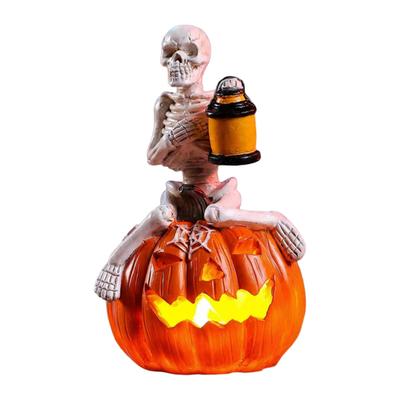 Halloween Kürbis Skelett Figur LED Leuchtende Dekorative Kürbis Laterne Gruselig