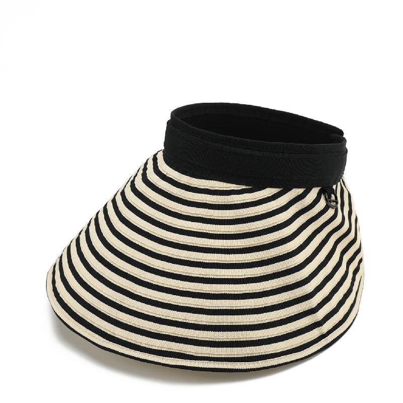 Женский полосатый солнцезащитный козырек с широкими полями JIAOXIU One Size