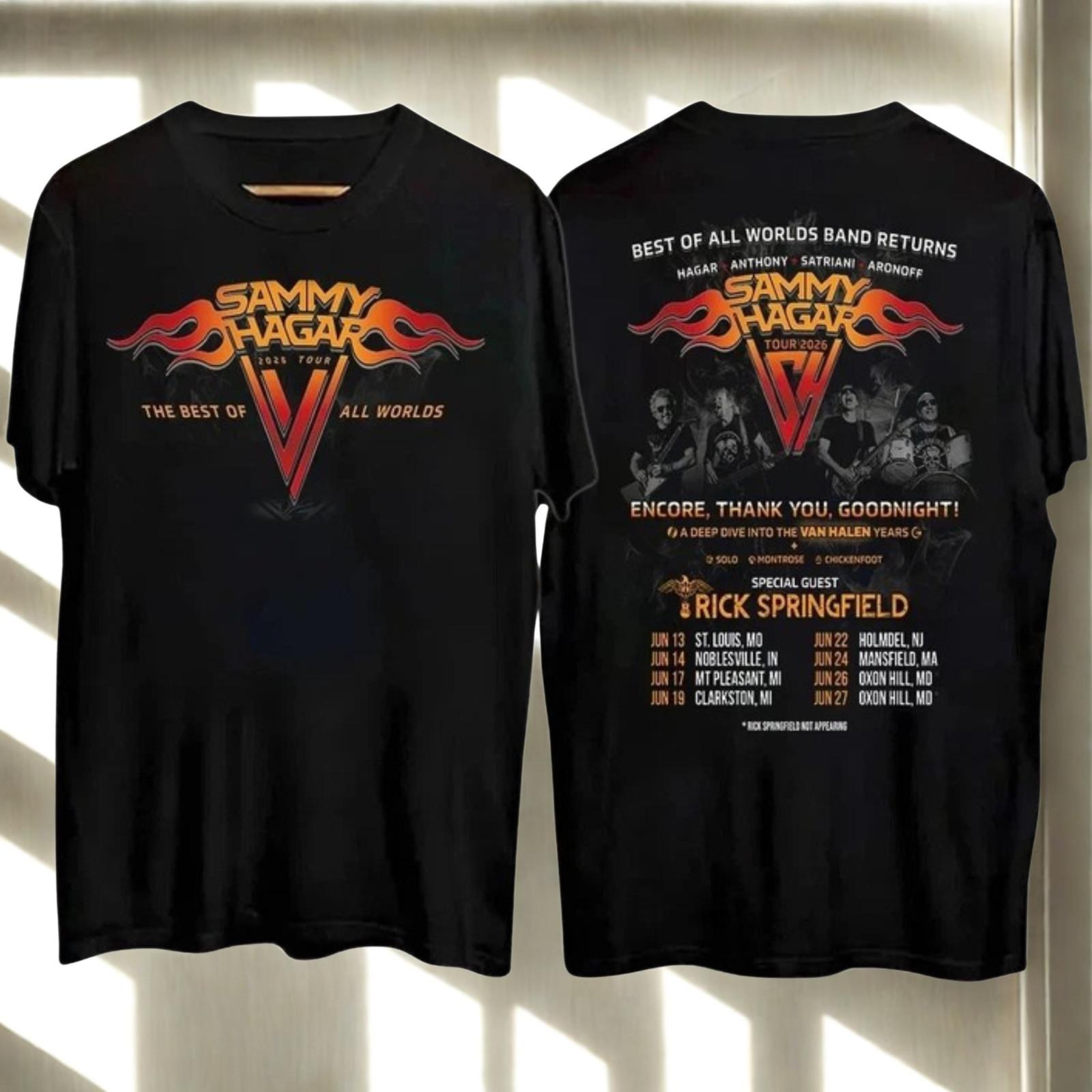 Sammy Hagar 2026 Best Of All Worlds Tour Shirt Rock Music Fan Gift S