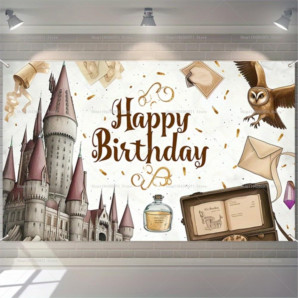 Hogwarts Magic Academy Theme Birthday Party Decoration Harry Potter Kids Gift Backdrop Baby Shower Supplies Photography Props
