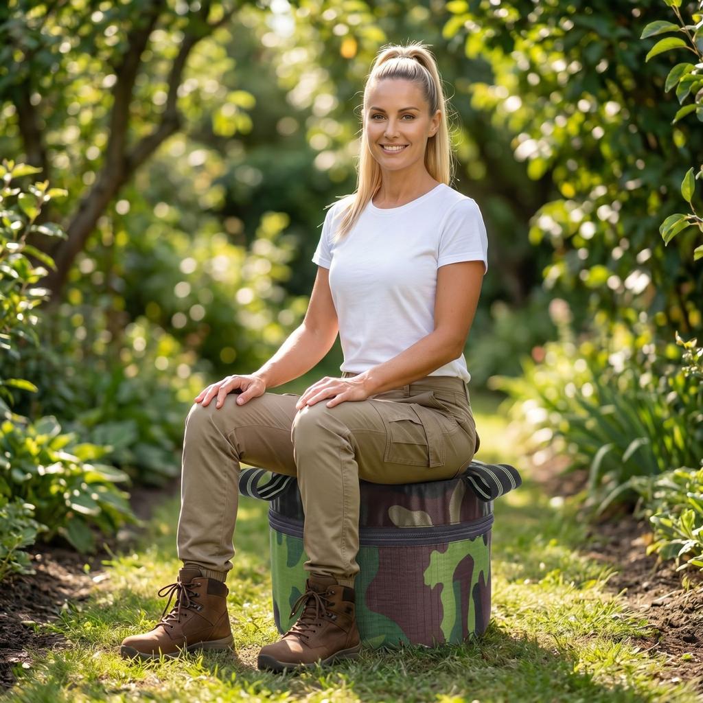 Portable Foam Garden Stool Lightweight Outdoor Kneeling Seat with Carry Handles for Gardening and Yard Work