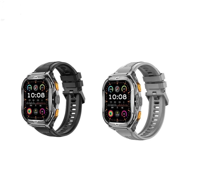 Military Outdoor GPS Smart Watch IP69K Waterproof Compass Barometer BT Call Heart Rate Fitness Track Smart Watch Men
