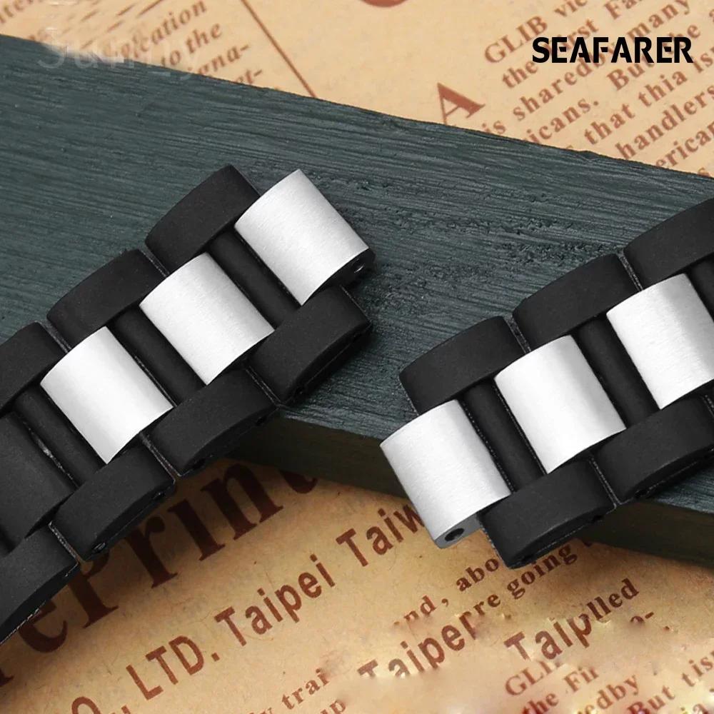 Cinturino di Ricambio in Silicone Nero 20mm10mm in Gomma per Orologio Cartier 21 Chronoscaph W10198u2 W10125u2 W10197u2 W10184u2