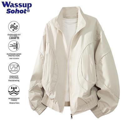 Wassup Sohot Men's Stand Collar Windproof Workwear Jacket