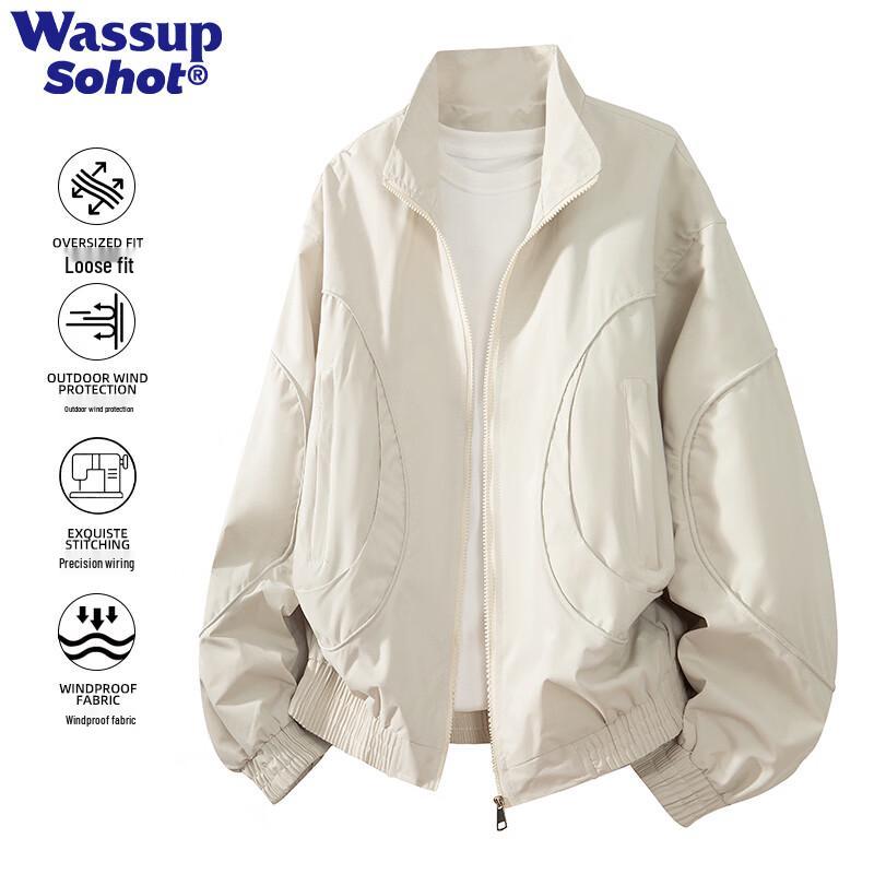 Wassup Sohot Men s Stand Collar Windproof Workwear Jacket 2XL