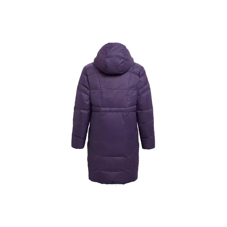 Under Armour Training Sports Solid Color Hooded Fitted Mid-Length Down Jacket Women Outerwear Purple 1342791-500