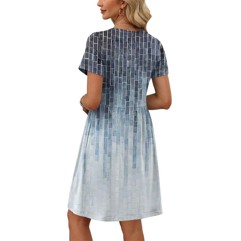 Dresses For Women Short Sleeve O Neck Casual Dresses Waist Maternity Dress With Pockets