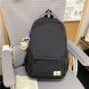 Schoolbag new retro solid color backpack large capacity junior high school student college bag simple versatile leisure travel backpack