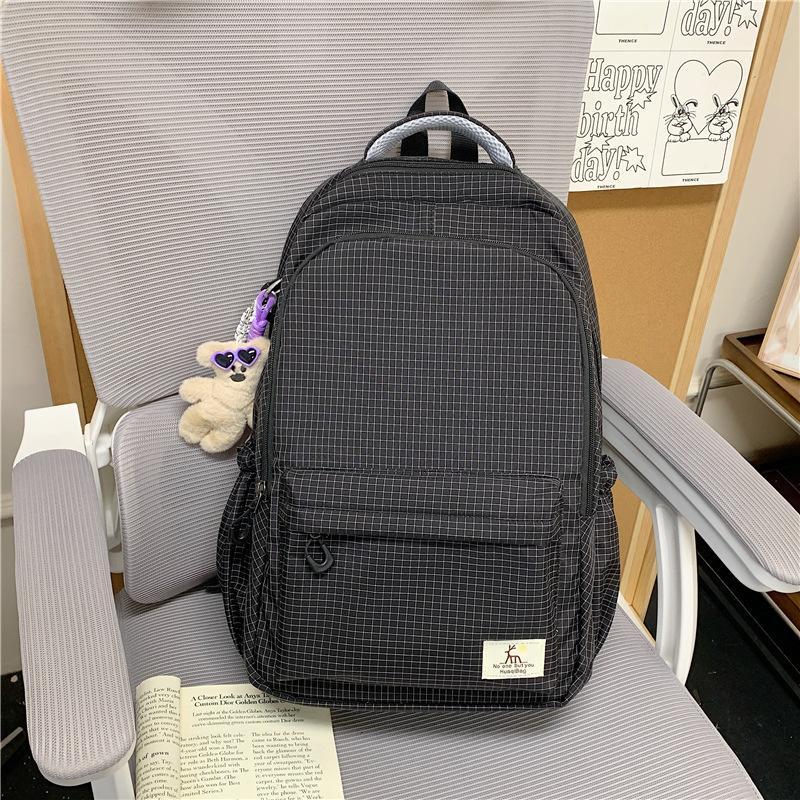 Schoolbag new retro solid color backpack large capacity junior high school student college bag simple versatile leisure travel backpack