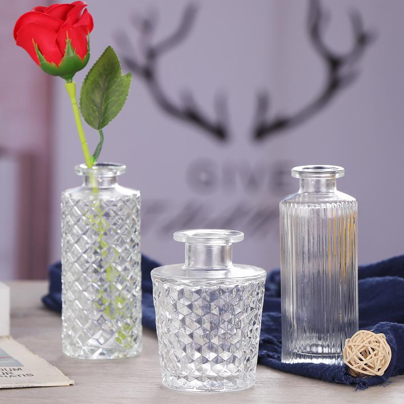 Nordic Glass Vase: Elegant Hydroponic and Dried Flower Decor for Office or Home.