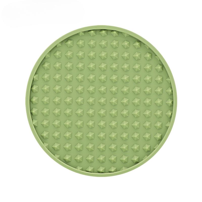

Силиконовый коврик для чашки Необычный коврик для чашки в форме пирамиды, круглый толстый, может быть оснащен кронштейнами для хранения 10x0.5cm зелёный