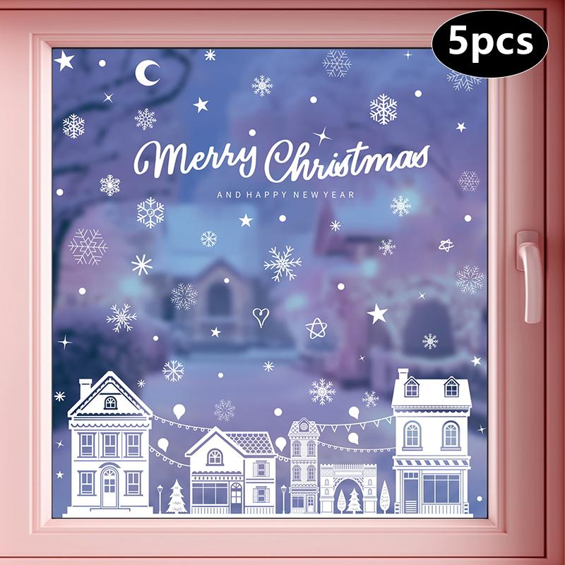 Creative Christmas Decorations, Electrostatic Stickers, Shop Window Decorations, Christmas Decorative Glass Stickers