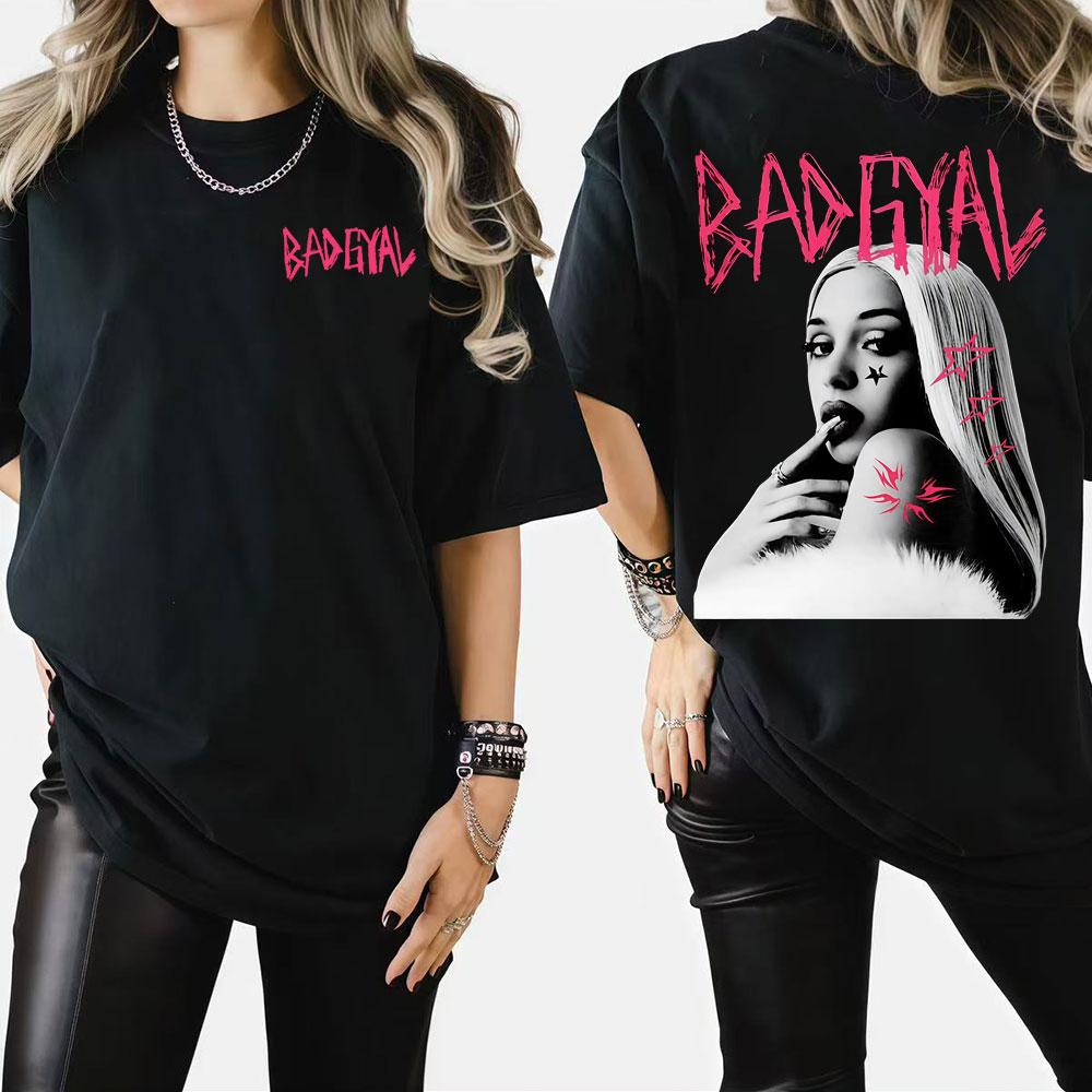 Singer Bad Gyal Album Tour 2025 Graphic T Shirts Unisex Women Vintage Hip Hop Classic Pop Music Tshirt High Quality Loose T Shirt