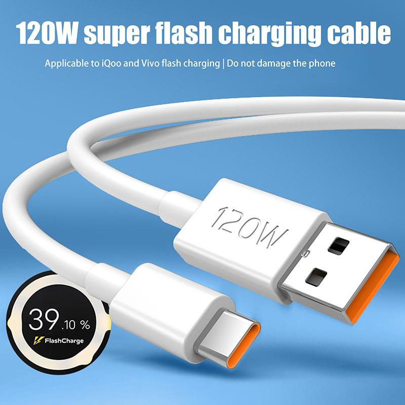 1 Piece Quick Charge Usb C Cables Phone Charger For Samsung 100/150/200Cm 120W Type C Cable Super Fast Charger Cord