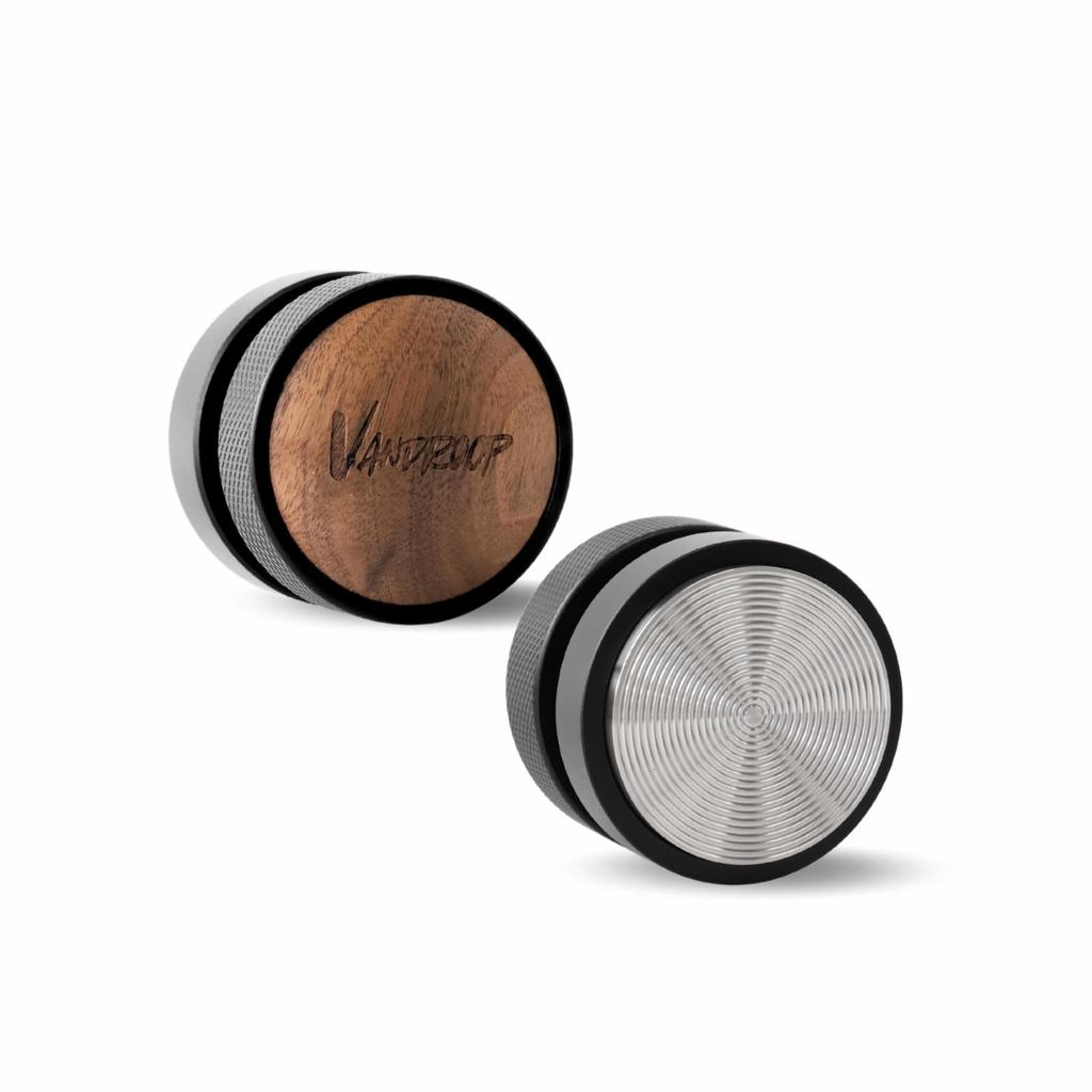 Vandroop Espresso Tamper, 51mm Coffee Tamper with Aluminum Body, Stainless Steel Base, and Walnut Lid (51mm)