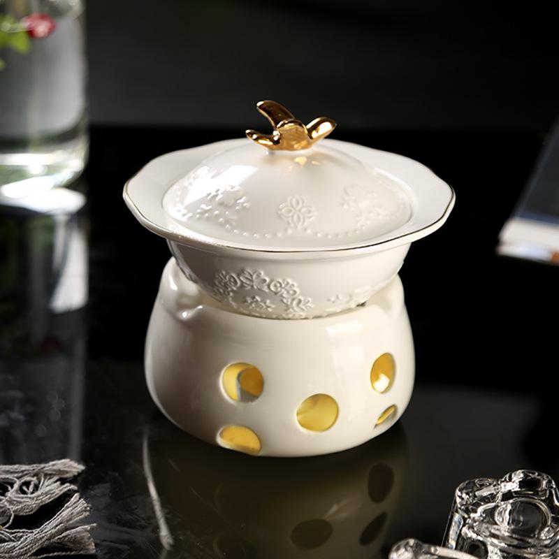 Insulated Tea Warmer Candle Base for Household, Restaurant, Hotel - Glass/Ceramic Tea Stove Accessory
