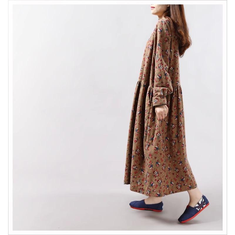Spring and Autumn Large-sized Long Sleeved Dress