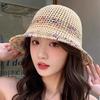 Large Brimmed Sun Hat with Hook Woven Sun Hat Suitable for Vacation Style, Carrying Breathable Fisherman Hat